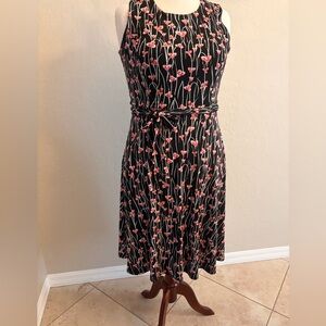 Charter Club Black Dress with Pink Floral Design